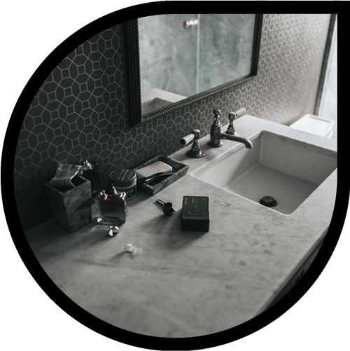 Vente meuble de salle de bain stratifié résistant à l'eau effet marbre