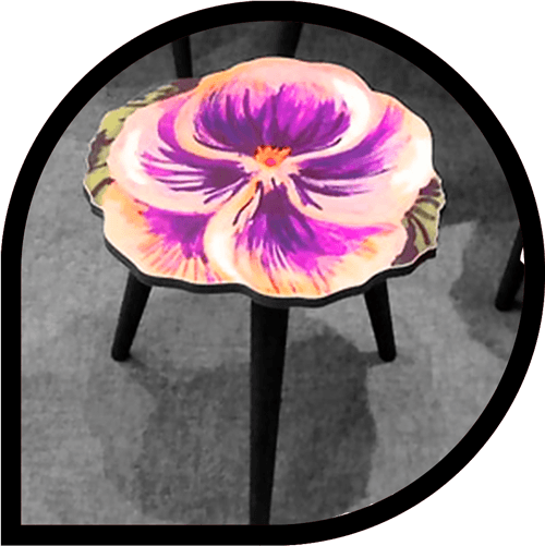 table basse fleur fabriqué par DAP
